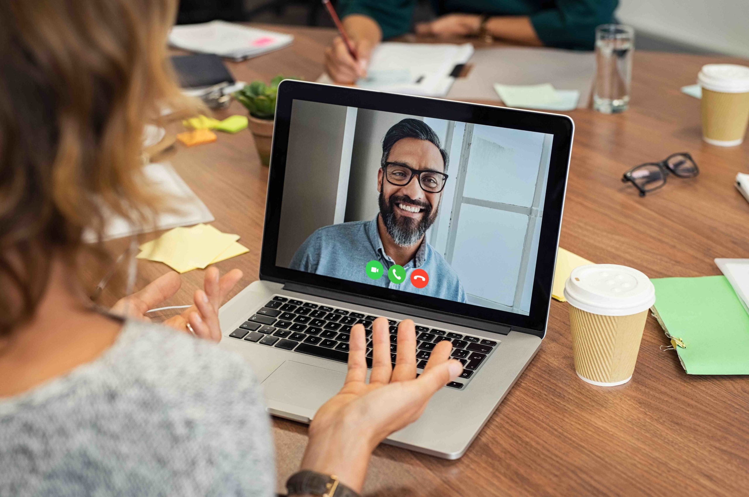 two people networking via video conference