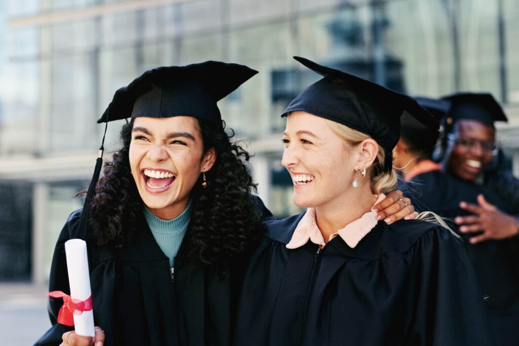 College students at graduation who enrolled in college