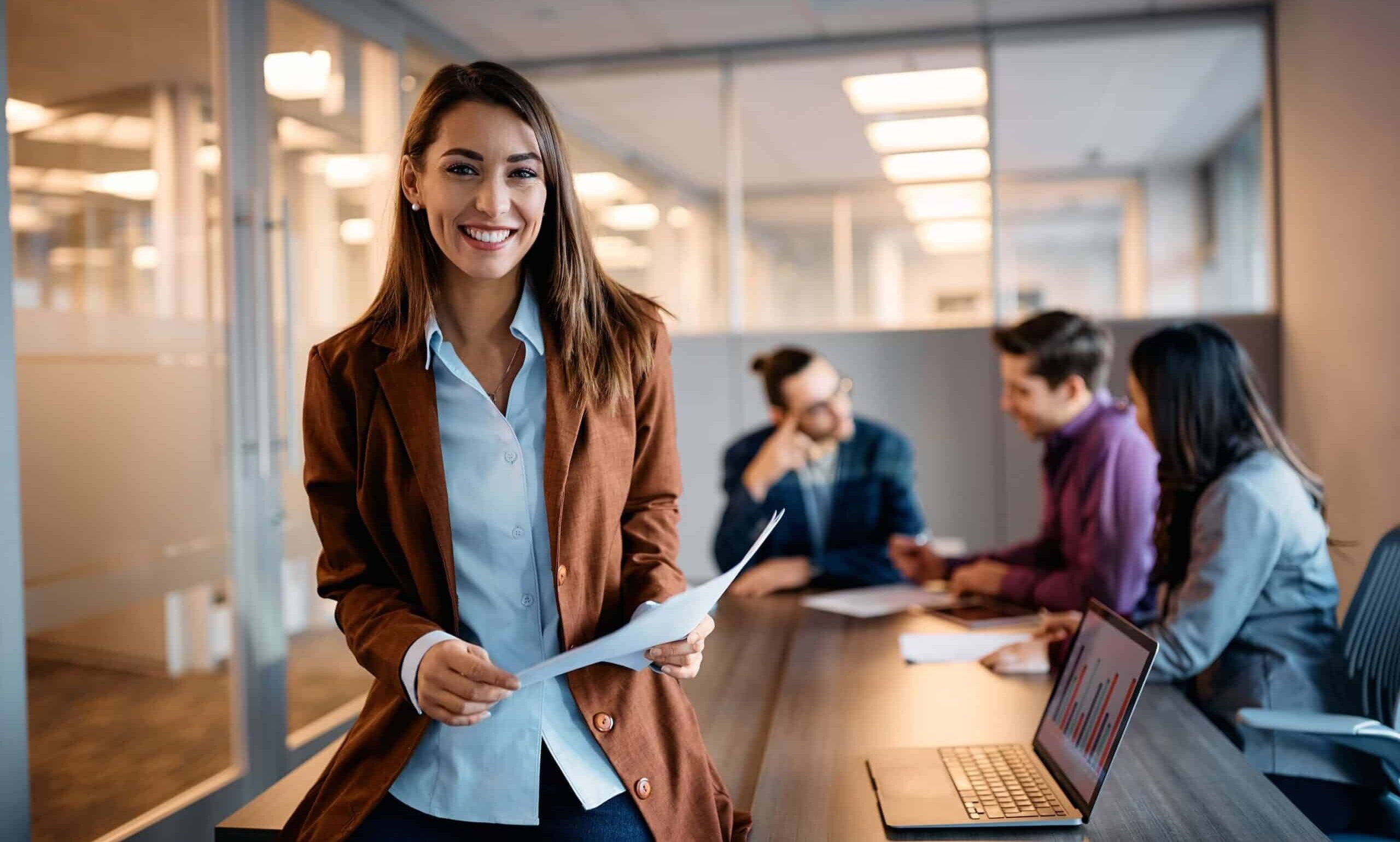 woman leading a meeting