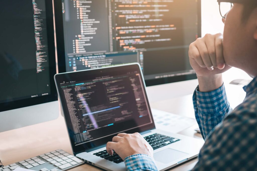 computer science student working on assignment