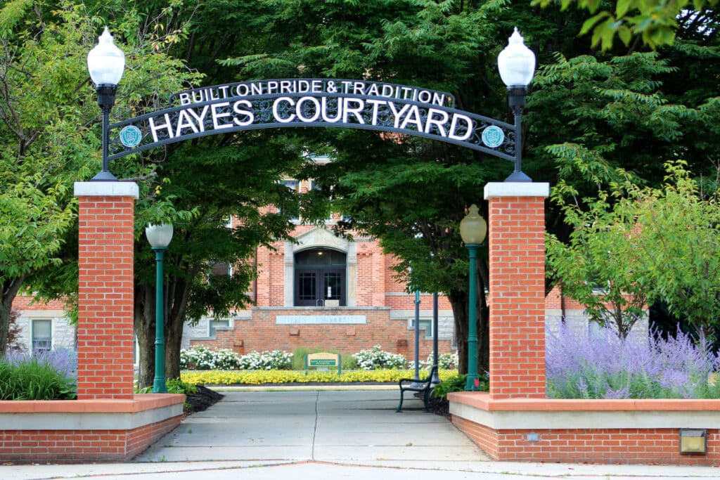 hayes courtyard signage